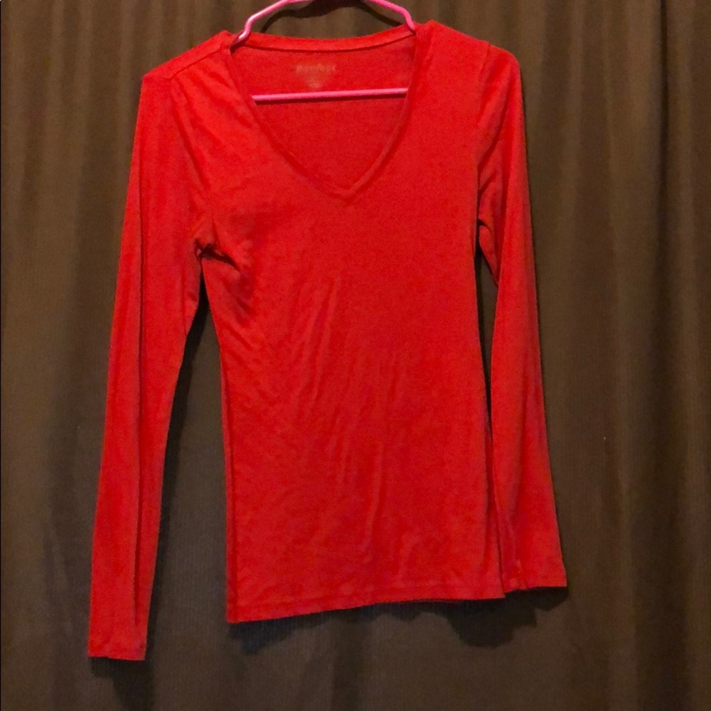 Plain red long sleeve